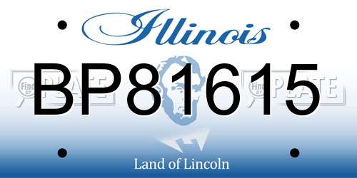 BP81615 Illinois License Plate