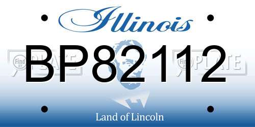 BP82112 Illinois License Plate