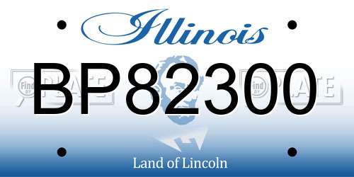 BP82300 Illinois License Plate