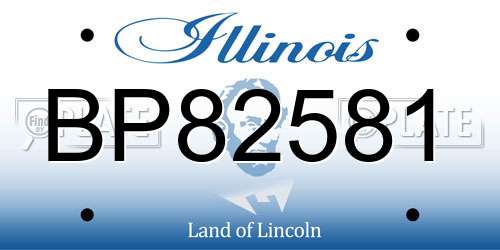 BP82581 Illinois License Plate