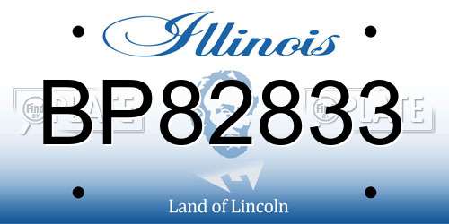 BP82833 Illinois License Plate
