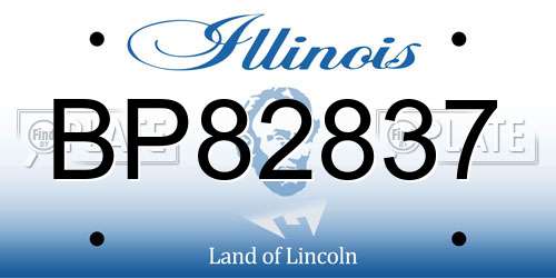 BP82837 Illinois License Plate