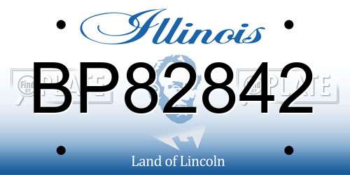 BP82842 Illinois License Plate
