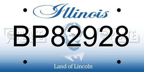 BP82928 Illinois License Plate
