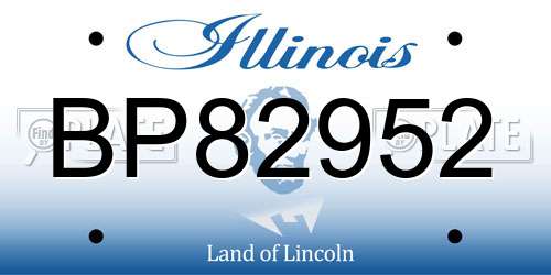 BP82952 Illinois License Plate
