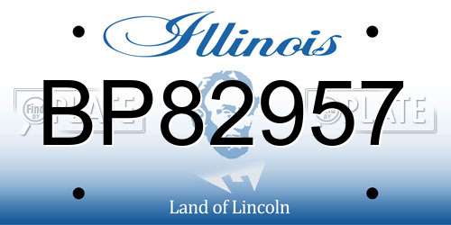 BP82957 Illinois License Plate