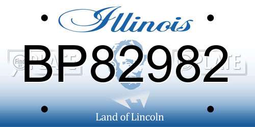 BP82982 Illinois License Plate