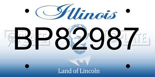 BP82987 Illinois License Plate