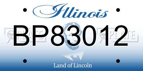 BP83012 Illinois License Plate