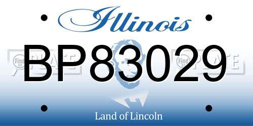 BP83029 Illinois License Plate