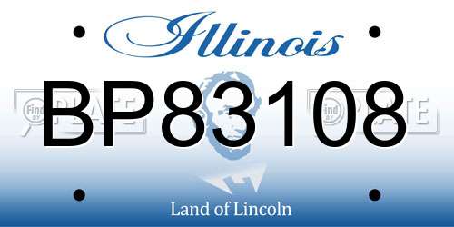 BP83108 Illinois License Plate