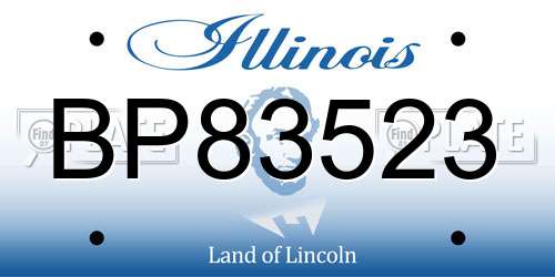 BP83523 Illinois License Plate