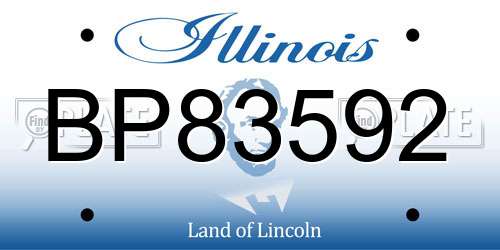 BP83592 Illinois License Plate
