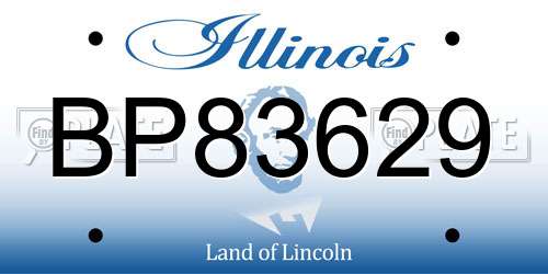 BP83629 Illinois License Plate