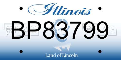 BP83799 Illinois License Plate