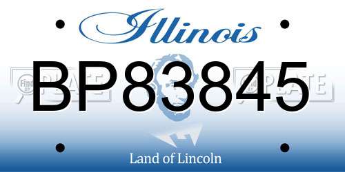 BP83845 Illinois License Plate