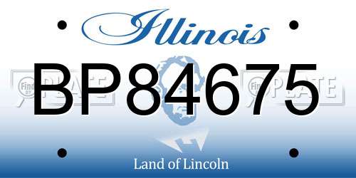 BP84675 Illinois License Plate