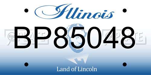 BP85048 Illinois License Plate