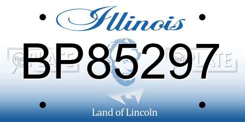 BP85297 Illinois License Plate