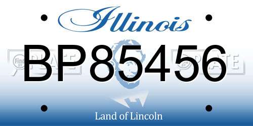 BP85456 Illinois License Plate