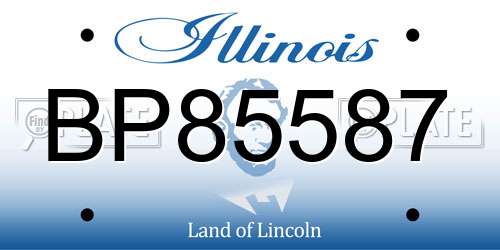 BP85587 Illinois License Plate