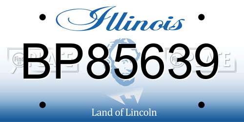 BP85639 Illinois License Plate