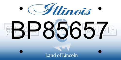 BP85657 Illinois License Plate