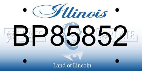 BP85852 Illinois License Plate