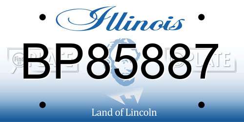 BP85887 Illinois License Plate