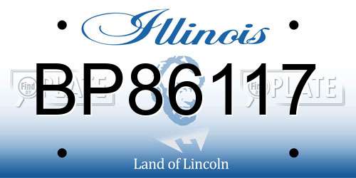 BP86117 Illinois License Plate