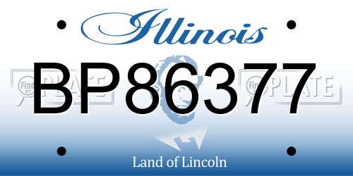 BP86377 Illinois License Plate
