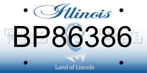 BP86386 Illinois License Plate