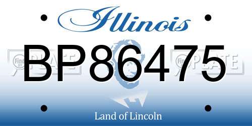 BP86475 Illinois License Plate