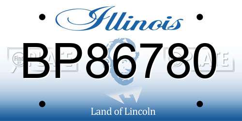 BP86780 Illinois License Plate