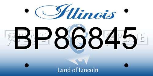 BP86845 Illinois License Plate