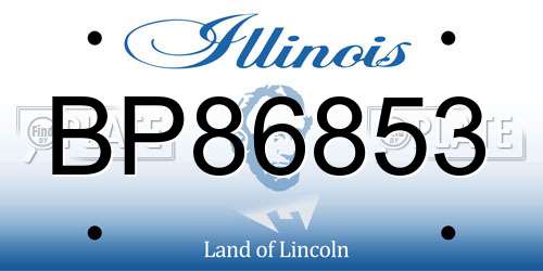 BP86853 Illinois License Plate