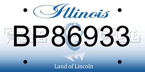 BP86933 Illinois License Plate