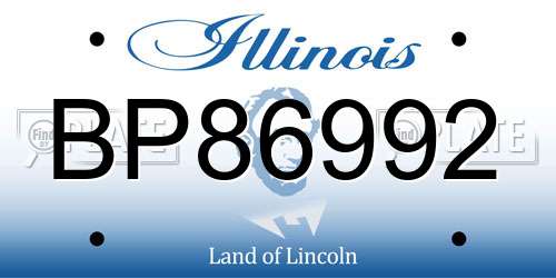 BP86992 Illinois License Plate