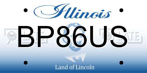 BP86US Illinois License Plate