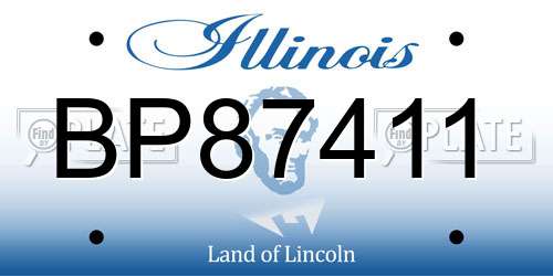 BP87411 Illinois License Plate