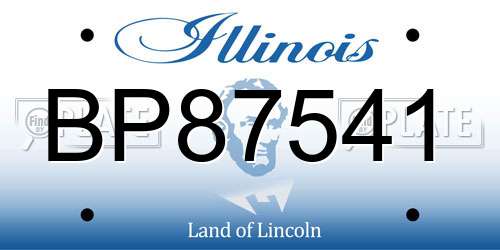 BP87541 Illinois License Plate