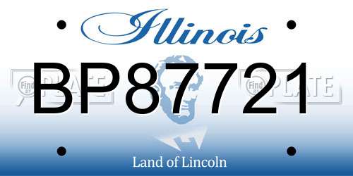 BP87721 Illinois License Plate