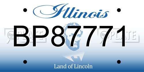 BP87771 Illinois License Plate