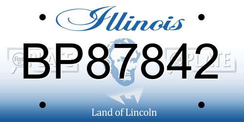 BP87842 Illinois License Plate