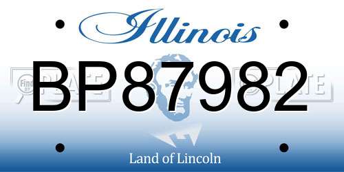 BP87982 Illinois License Plate