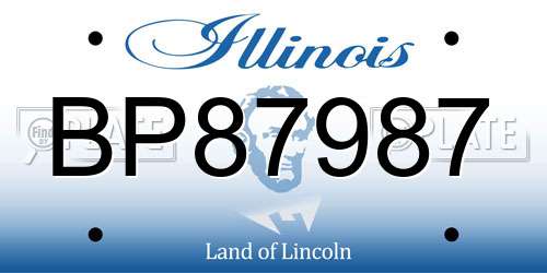 BP87987 Illinois License Plate