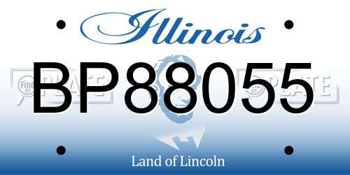 BP88055 Illinois License Plate