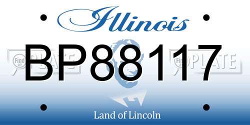 BP88117 Illinois License Plate