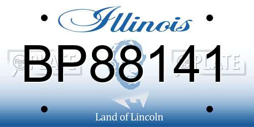 BP88141 Illinois License Plate
