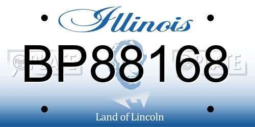 BP88168 Illinois License Plate